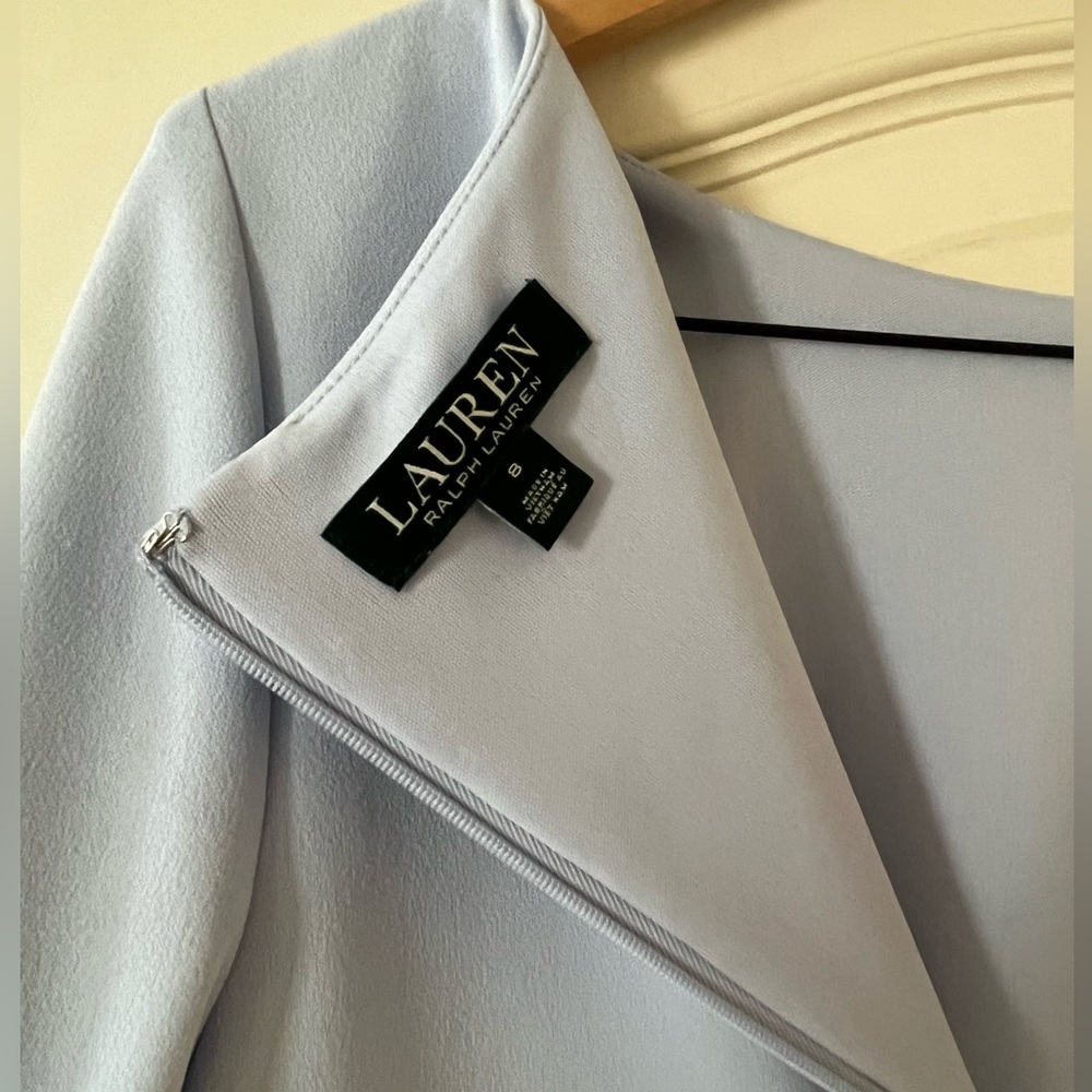 Lauren Ralph Lauren Light Blue Ruffle Sleeve Dress Women’s Size 8 - Picture 3 of 15